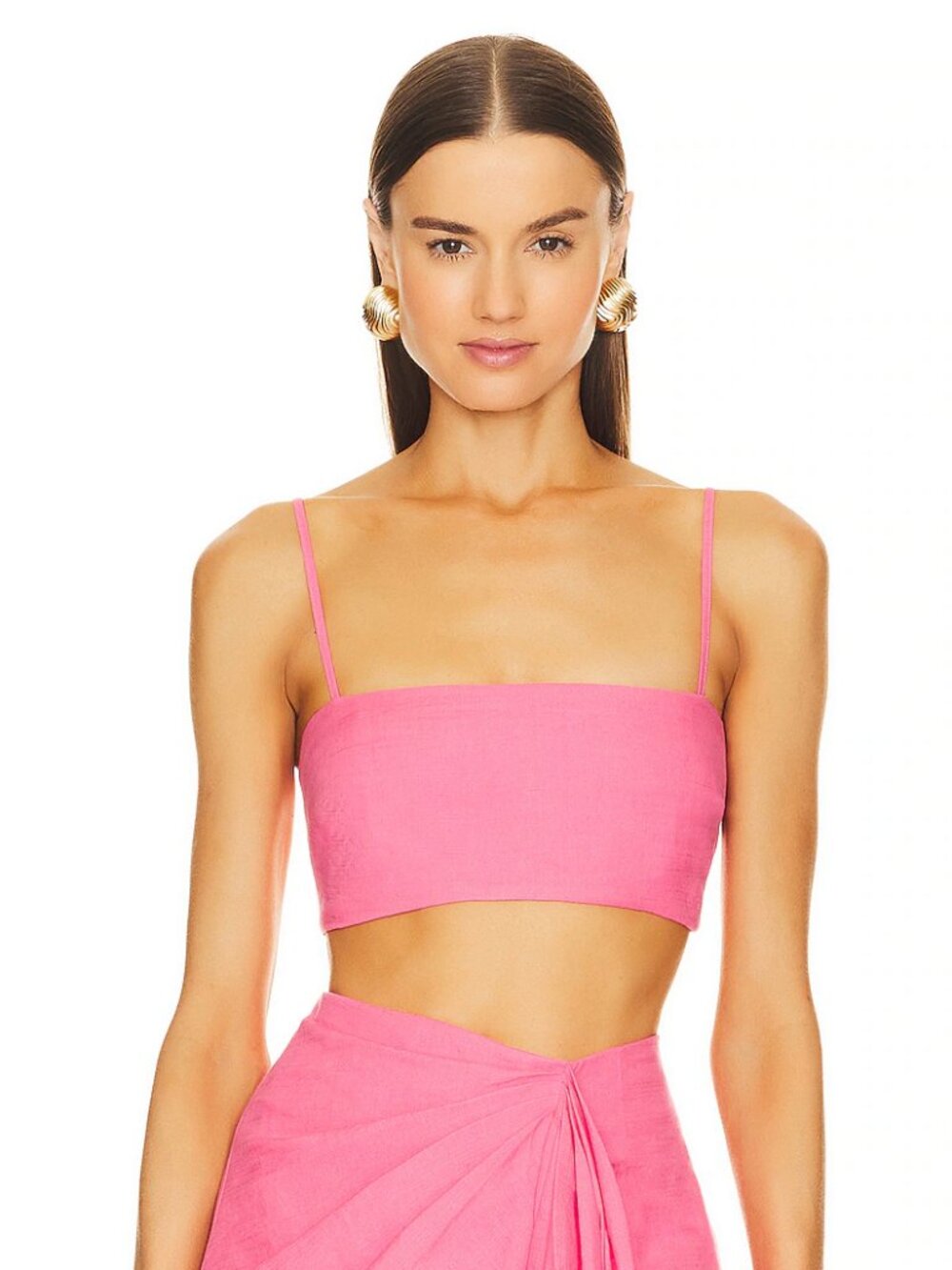 NWT Cult Gaia Tereza Top Sangria Pink Linen Size 6 $218